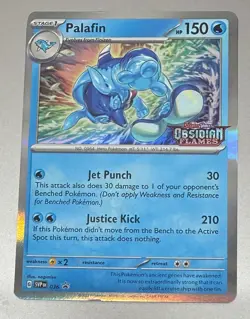 POKEMON TCG PALAFIN SVP036 OBSIDIAN FLAMES PRE RELEASE HOLO MINT PACK TO SLEEVE - Image 1