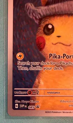 Pikachu with Grey Felt Hat Pokemon Van Gogh SVP EN-SV 085 - *100% authentic* - Image 4