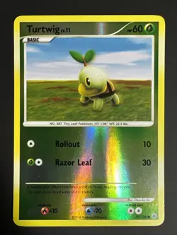 Turtwig 77/100 Reverse Holo Common Pokemon TCG Diamond & Pearl Majestic Dawn LP+ - Image 1