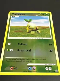 Turtwig 77/100 Reverse Holo Common Pokemon TCG Diamond & Pearl Majestic Dawn LP+ - Image 2