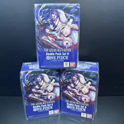 3x One Piece TCG OP-14 The Azure Sea's Seven Double Pack Set Vol. 9 NEW SEALED - Image 1