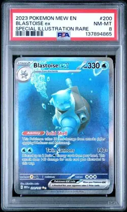2023 Pokemon Blastoise ex #200 S&V 151 Special Illustration Rare PSA 8:NM-MT - Image 1