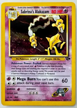 Pokemon Sabrina's Alakazam 16/132 Gym Challenge Holo Rare MP - Image 1