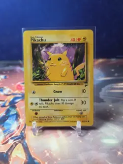 Pokemon TCG Pikachu Base Set 2 Unlimited Common 87/130 HP - Image 1