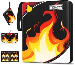 4 Pocket Trading Card Binder 400 Cards Zipper Album Pokemon MTG Fire - Free Ship - Image 1