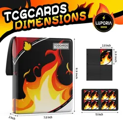 4 Pocket Trading Card Binder 400 Cards Zipper Album Pokemon MTG Fire - Free Ship - Image 2