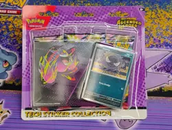 Pokemon Ascended Heroes 3 Pack Tech Sticker Collection Gastly New Sealed In-Hand - Image 3