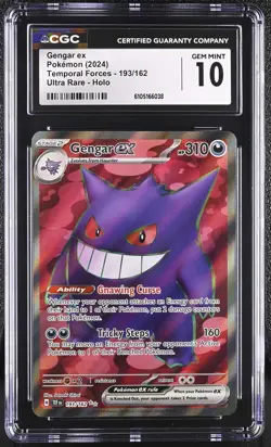 CGC 10 Gengar EX 193/162 Ultra Rare Holo Temporal Forces Pokemon Gem Mint - Image 1
