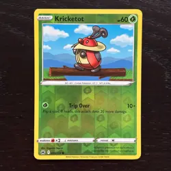 Kricketot 010/159 Pokemon Crown Zenith Sword & Shield Reverse Holo Common NM - Image 1