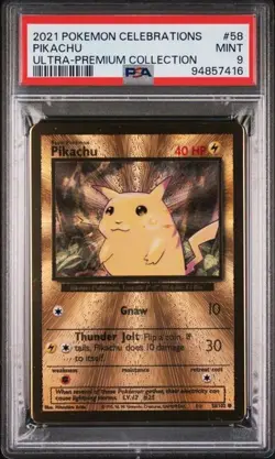 Pikachu 2021 Pokemon Celebrations #58 Gold Metal UPC PSA 9 - Image 1