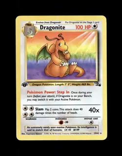1999 POKEMON DRAGONITE 1ST EDITION FOSSIL NON HOLO 19/62 - Image 1