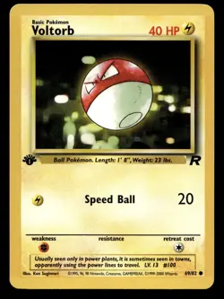 Voltorb 69/82 Common Team Rocket 1st Edition WOTC Pokemon LP - Image 1