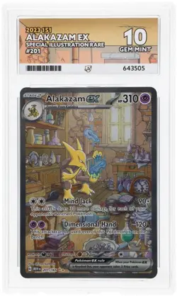 Alakazam ex 151 SIR #201 | Ace Grading Gem Mint 10 Slab | Pokemon TCG - Image 1