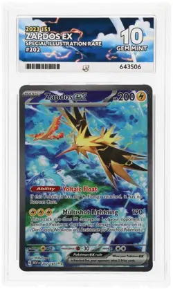 Zapdos 151 SIR #202 | Ace Grading Gem Mint 10 Slab | Pokemon TCG - Image 1