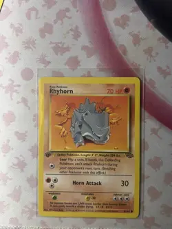 Pokemon TCG Rhyhorn Jungle 61/64 Regular 1st Edition Common NM - Image 1