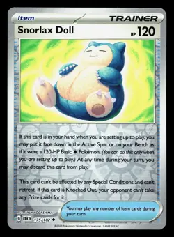 Snorlax Doll 175/182 Paradox Rift NM Reverse Holo Pokemon Card TCG - Image 1