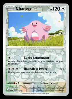 Chansey 133/167 Twilight Masquerade NM Reverse Holo Pokemon Card TCG - Image 1