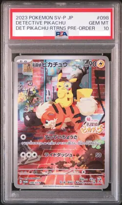 PSA 10 Detective Pikachu 098/SV-P Returns - Pokemon Card Japanese 2023 - Image 1