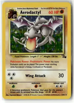 Aerodactyl ⭐ 1/62 Holo Rare Fossil 1999 Pokemon LP - Image 1