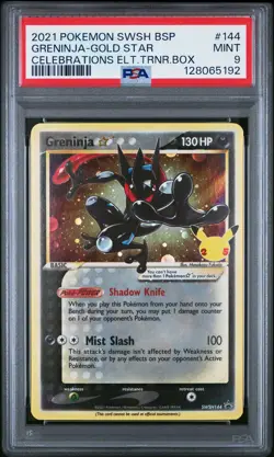 2021 POKEMON SWSH BLACK STAR PROMO #144 GRENINJA-GOLD STAR PSA 9 - Image 1