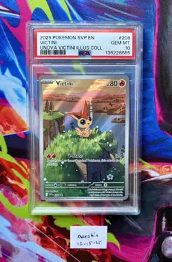 2025 POKEMON SVP PROMO UNOVA VICTINI ILLUSTRATION COLLECTION #208 VICTINI PSA 10 - Image 1