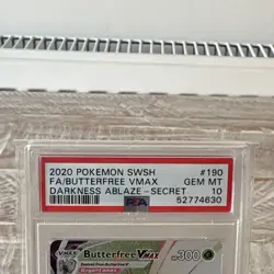 2020 Pokemon SWSH Full Art Butterfree VMAX 190/189 Secret PSA 10 Darkness Ablaze - Image 2
