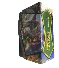 Pokemon Evolving Skies Build & Battle empty box with a bunch of Pokemon cards - Image 1