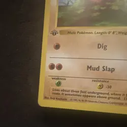 Diglett 47/102 1st Edition Shadowless Base Set Pokemon Card Game 1999 WOTC LP! - Image 5