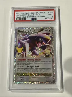 2021 POKEMON CELEBRATIONS 145 GARCHOMP C LV.X HOLO SUPREME VICTORS GEM PSA 9 - Image 1