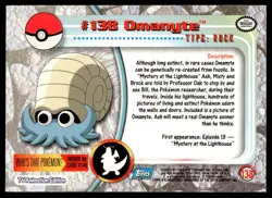 Pokemon TCG #138 Omanyte Topps Series 3 - Image 2