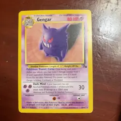 Vintage Pokemon WoTC Fossil Gengar 20/62 1st Edition Non-Holo Rare LP-NM - Image 1
