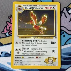 Pokemon Card | Lt. Surge's Fearow 7/132 Vintage Holo Gym Heroes - Image 1