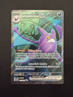 Pokemon TCG Team Rockets Crobat EX Full Art Card 217/182 Destined Rivals - Image 1