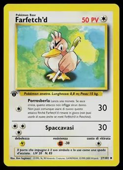Pokemon Card - Farfetch'd ITALIAN Base Set 27/102 Uncommon 1st Edition - Image 1