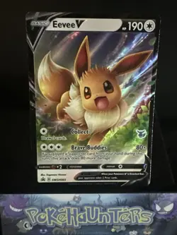 Pokemon Card Eevee V SWSH065 Black Star Promo Half Art Holo Rare L/P - Image 1