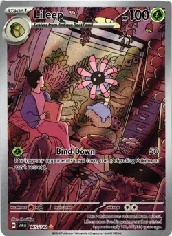Pokemon TCG Lileep Stellar Crown 145/142 Holo Illustration Rare NM - Image 1
