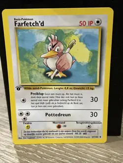 Farfetch'd 27/102 1st Edition Base Set NM DUTCH Pokemon Free Ship - Image 1