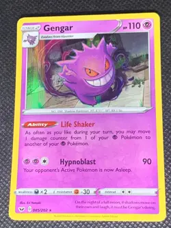 Gengar 085/202 Holo - SWSH Base Set Pokemon Card - NM - Image 1