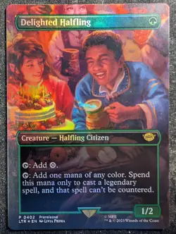 Delighted Halfling - Foil Borderless - LOTR: Tales of Middle Earth (MTG) - Image 1