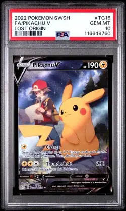 POKEMON SWORD & SHIELD LOST ORIGIN TG16 PIKACHU V PSA 10 - Image 1