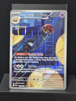 Pokemon Team Rockets Orbeetle 198/182 Illustration Rare Destined Rivals NM - Image 2