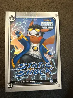 Static Shock (Pikachu) #174 Lazer Holo - Heros & Villains Flash Edition Pokemon - Image 1
