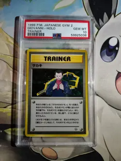 Giovanni Holo Trainer Gym 2 Japanese PSA 10 Gem Mint Pokemon 1999 - Image 1