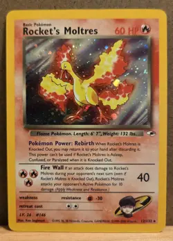 Rocket's Moltres Gym Heroes 12/132 Rare Holo LP - ungraded Pokemon Card - Image 1