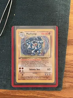 Pokemon TCG Machamp Base Set 8/102 Holo 1st Edition - -LP - Image 1
