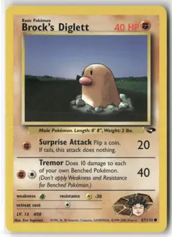 Pokemon Brock's Diglett Common Gym Challenge 067/132 NM - Image 1