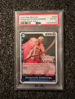 2023 ONE PIECE JUDGE PACK VOLUME 1 #073 DONQUIXOTE DOFLAMINGO PSA 6 - Image 1