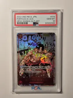 PSA 10 Portgas D Ace OP02-013 SR Comic Parallel Manga Alt Art ONE PIECE Japanese - Image 1