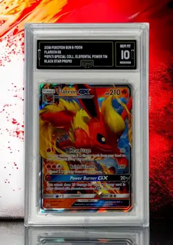 Pokemon Sun & Moon Black Star Promo SM171 Flareon GX GMA Graded GEM Mint 10 - Image 1
