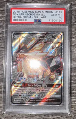 2018 POKEMON SUN & MOON ULTRA PRISM #145/156 DUSK MANE NECROZMA GX FA PSA 10 - Image 1